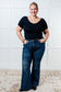 Edna High Rise Control Top Shield Pocket Flare Jeans - Loving God