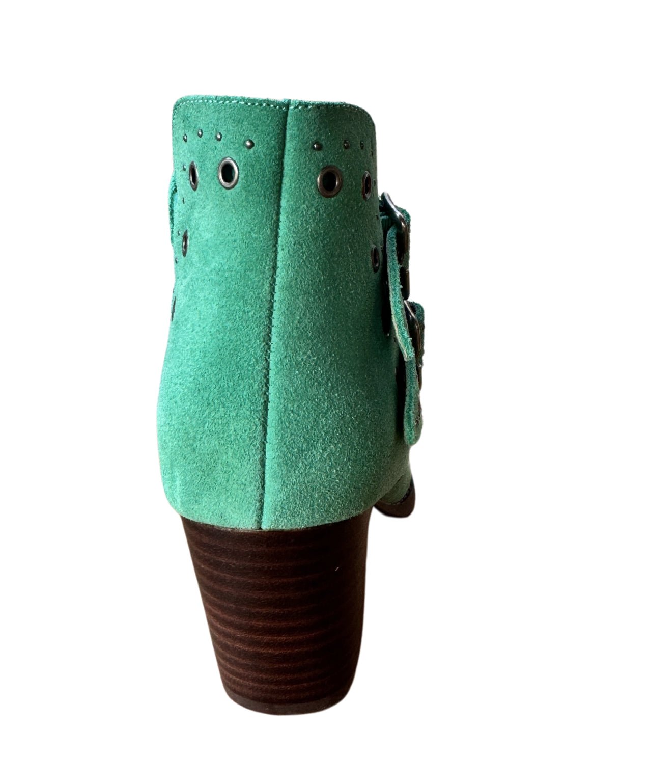 Elsa Leather Ankle Boot in Teal - Loving God