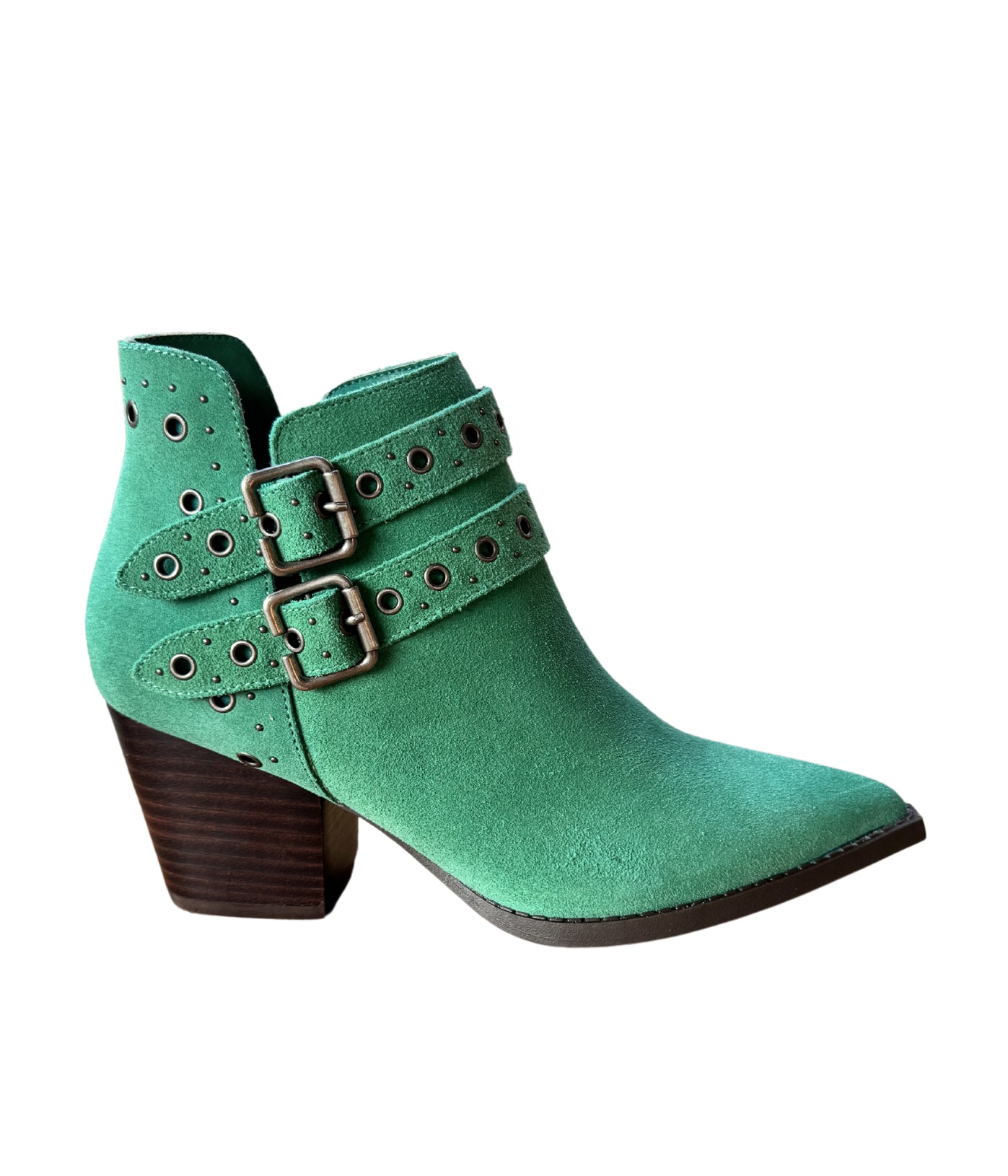 Elsa Leather Ankle Boot in Teal - Loving God