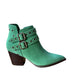 Elsa Leather Ankle Boot in Teal - Loving God