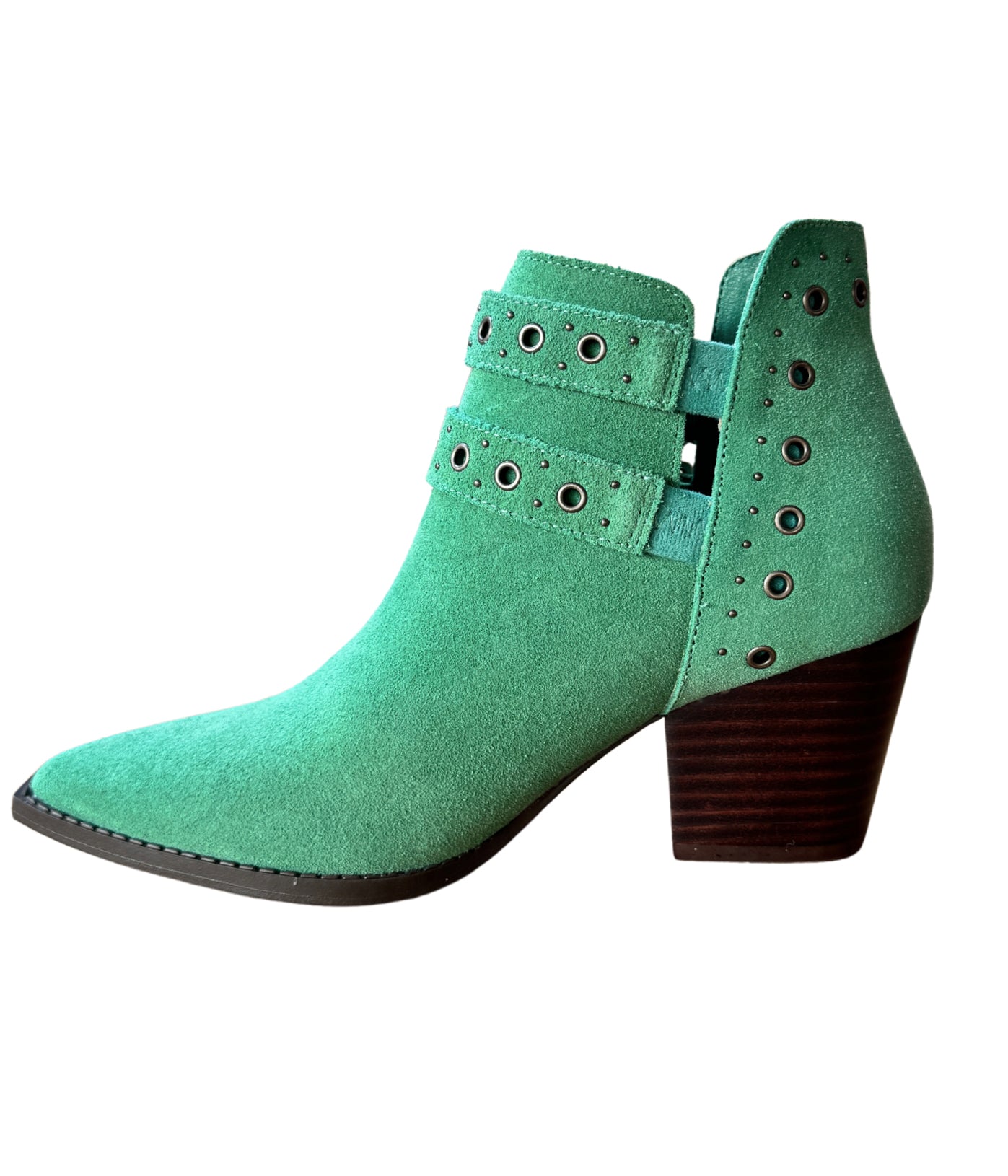 Elsa Leather Ankle Boot in Teal - Loving God