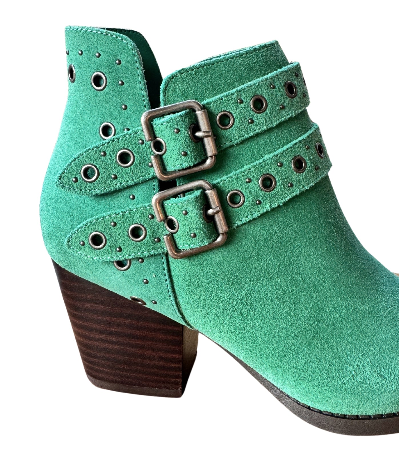 Elsa Leather Ankle Boot in Teal - Loving God