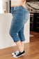 Emily High Rise Cool Denim Pull On Capri Jeans - Loving God