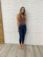 Fallon Mid Rise Adjustable Waist Raw Hem Skinny Jeans - Loving God