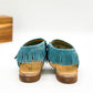 Fringe Star Sandal in Teal - Loving God