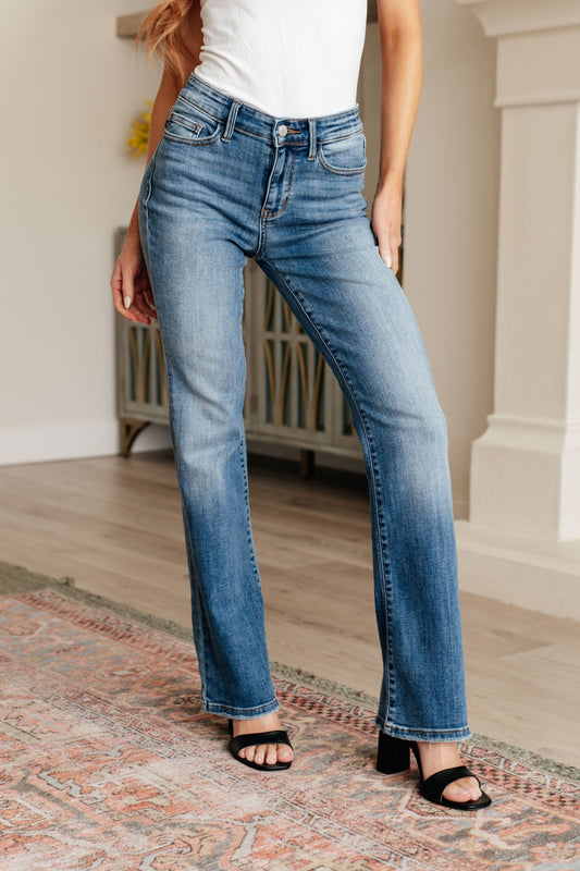 Genevieve Mid Rise Vintage Bootcut Jeans - Loving God