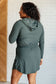 Getting Out Long Sleeve Hoodie Romper in Smoked Spruce - Loving God