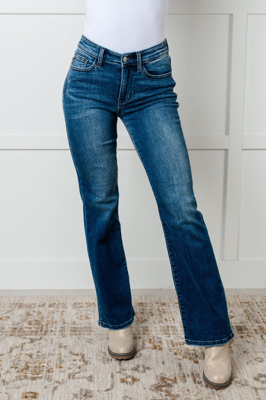 Hannah Mid Rise Thermal Bootcut Jeans - Loving God