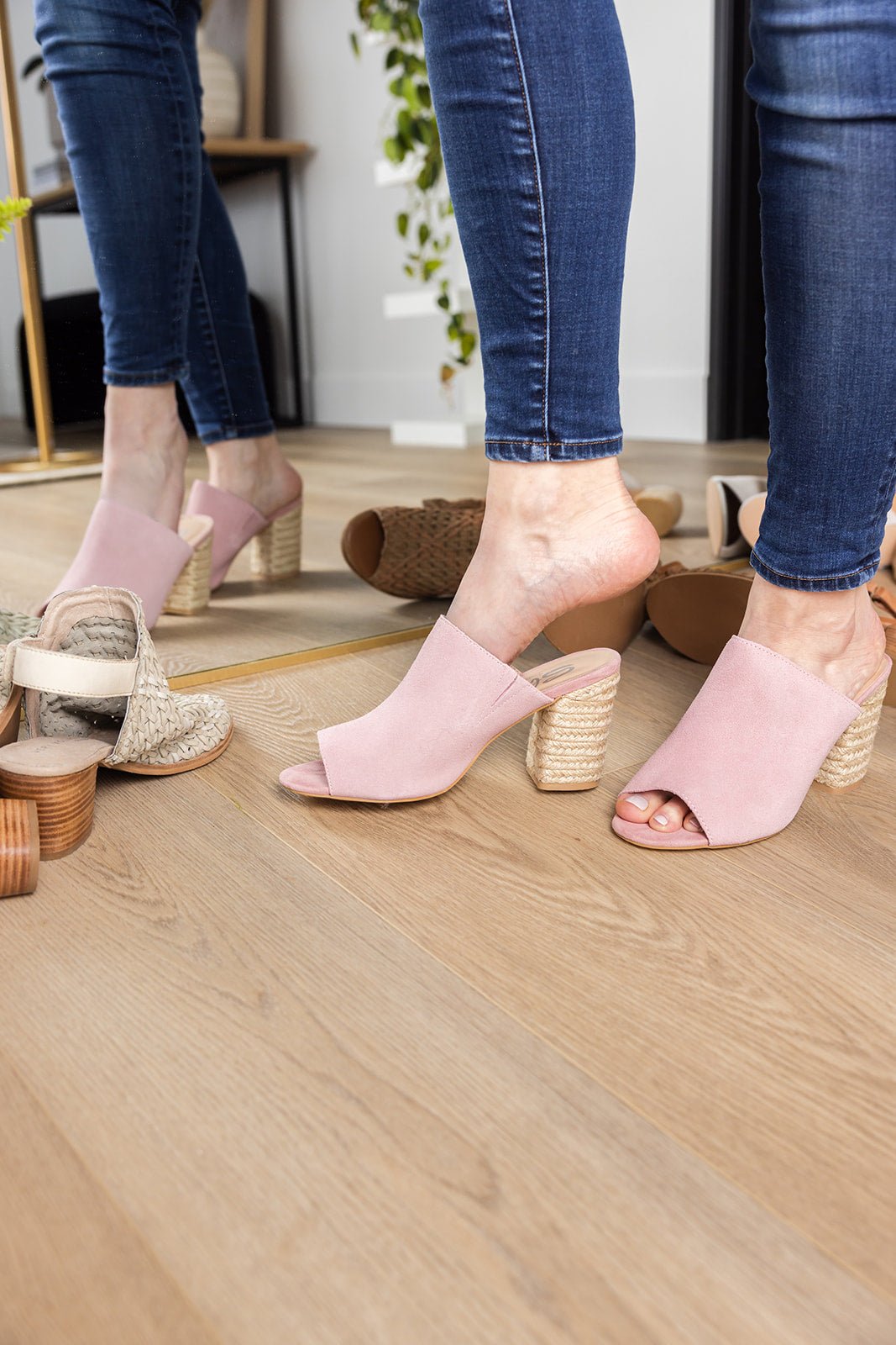 Helena Heeled Sandal in Ice Suede - Loving God