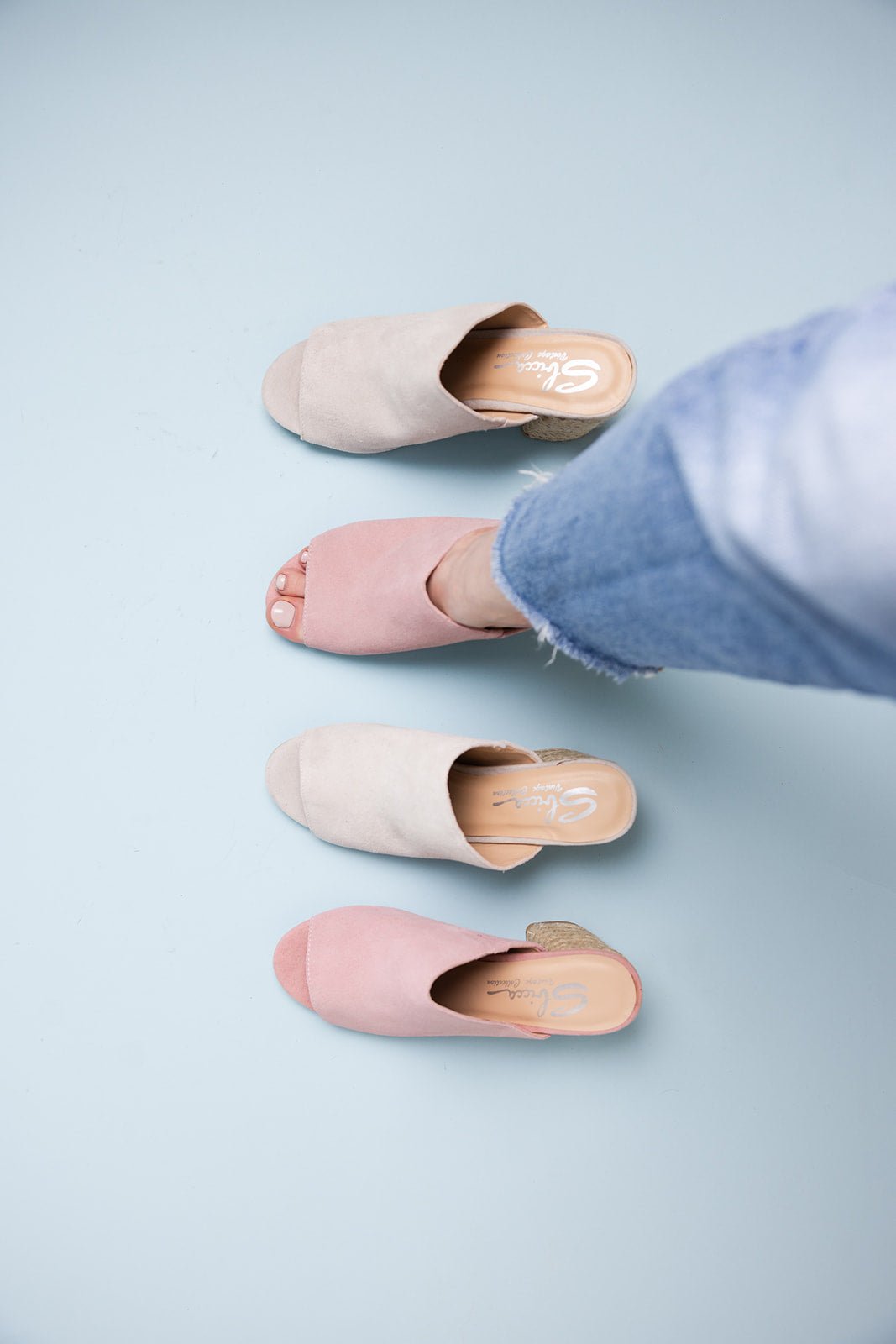 Helena Heeled Sandal in Ice Suede - Loving God