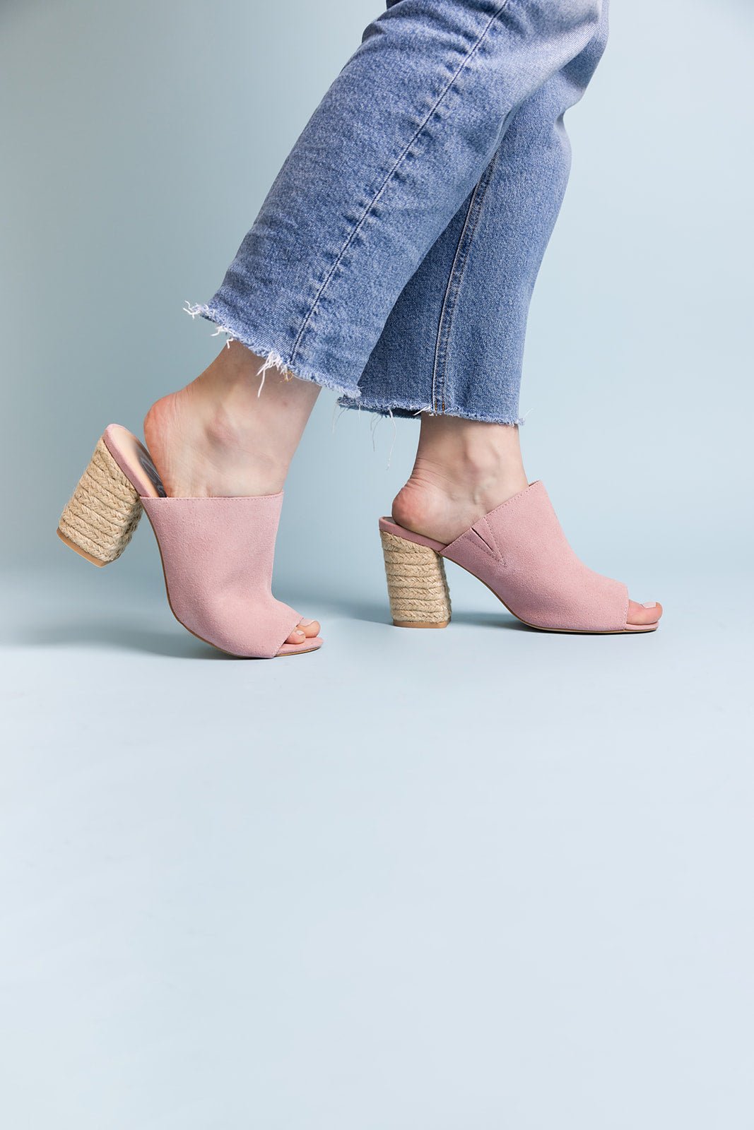 Helena Heeled Sandal in Ice Suede - Loving God