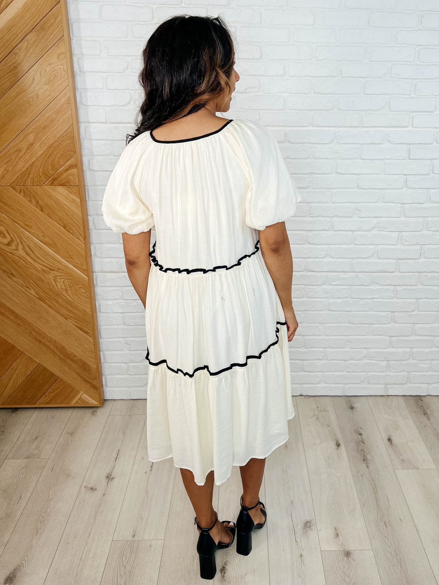 If This World Was Mine Tiered Half Sleeve Dress in Ivory - Loving God