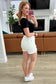 Jessie High Rise Rigid Magic Cutoff Shorts in White - Loving God