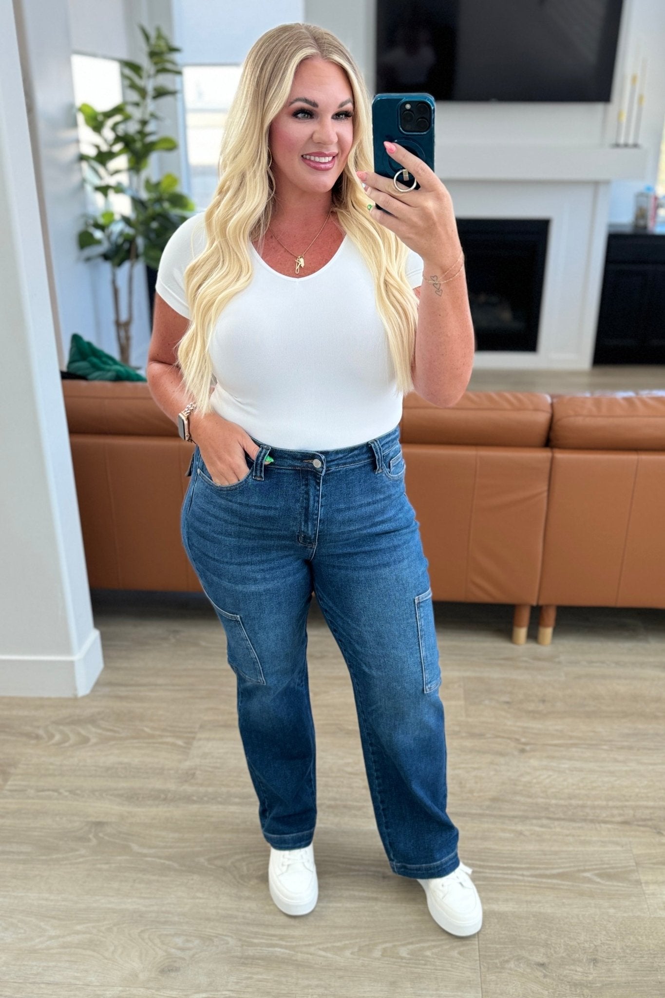 Leila High Rise Cargo Straight Jeans - Loving God