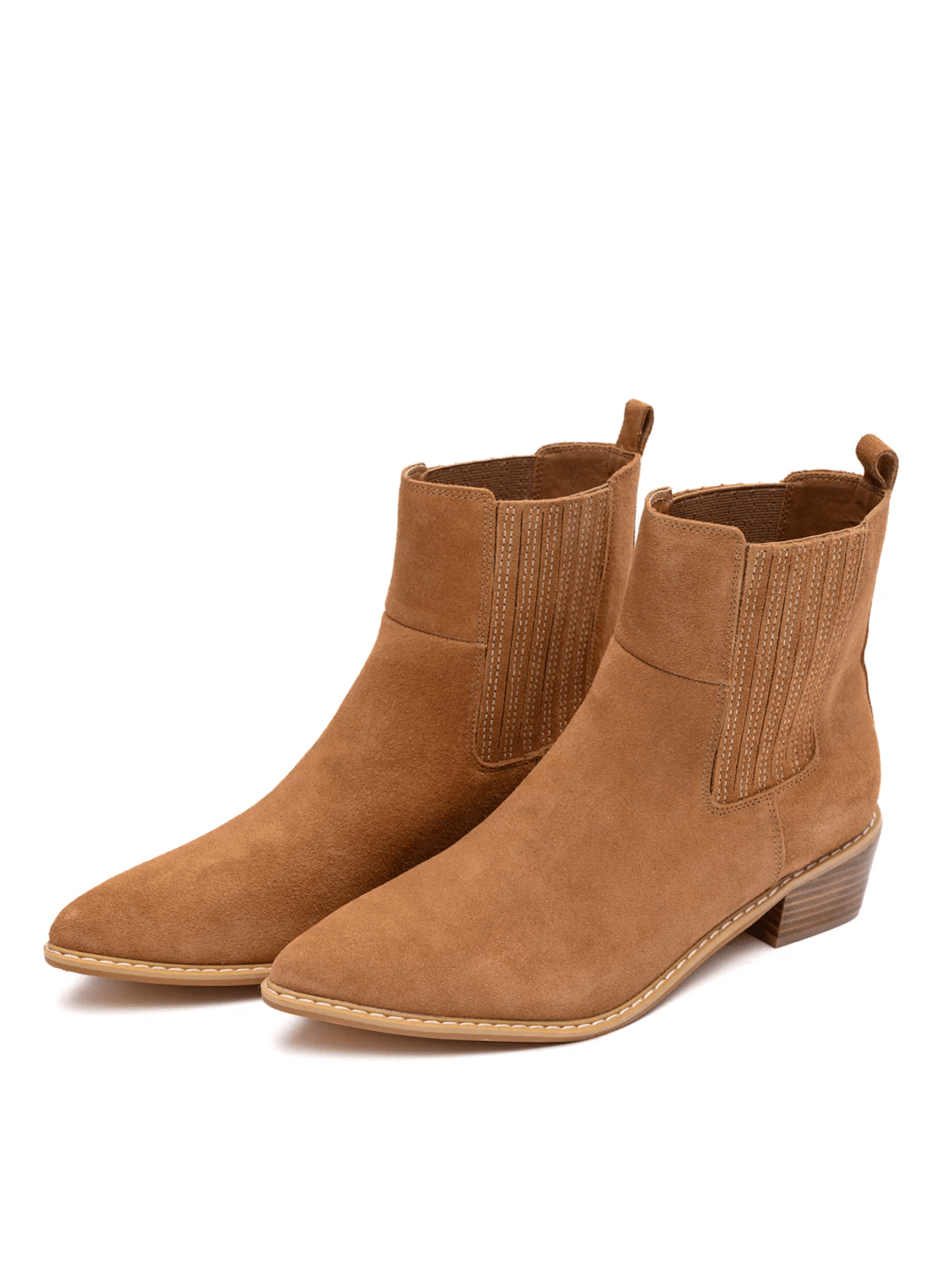 Leonor Suede Ankle Boot in Tan - Loving God