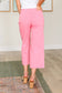 Lisa High Rise Control Top Wide Leg Crop Jeans in Pink - Loving God