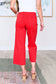 Lisa High Rise Control Top Wide Leg Crop Jeans in Red - Loving God