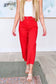 Lisa High Rise Control Top Wide Leg Crop Jeans in Red - Loving God