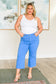 Lisa High Rise Control Top Wide Leg Crop Jeans in Sky Blue - Loving God