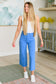 Lisa High Rise Control Top Wide Leg Crop Jeans in Sky Blue - Loving God