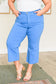 Lisa High Rise Control Top Wide Leg Crop Jeans in Sky Blue - Loving God