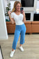 Lisa High Rise Control Top Wide Leg Crop Jeans in Sky Blue - Loving God
