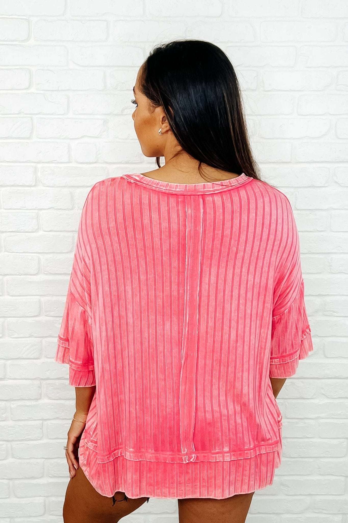 Loosely Speaking Oversized Basic Top in Fuchsia - Loving God