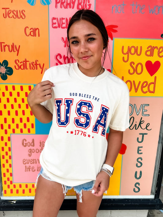 Loving God | God Bless the USA 1776 Star Tee - Loving God