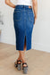 Marcy High Rise Denim Midi Skirt - Loving God