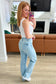 Mildred High Rise V Front Waistband Straight Jeans - Loving God