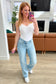 Mildred High Rise V Front Waistband Straight Jeans - Loving God