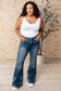 Miley High Waist Control Top Frayed Hem Flare Jeans - Loving God