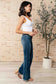 Miley High Waist Control Top Frayed Hem Flare Jeans - Loving God