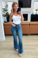 Miley High Waist Control Top Frayed Hem Flare Jeans - Loving God