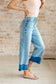Olivia High Rise Wide Leg Crop Jeans in Medium Wash - Loving God