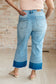Olivia High Rise Wide Leg Crop Jeans in Medium Wash - Loving God