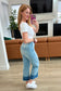 Olivia High Rise Wide Leg Crop Jeans in Medium Wash - Loving God