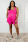Raising Heart Rate Cutout Runsie In Sonic Pink - Loving God
