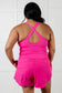 Raising Heart Rate Cutout Runsie In Sonic Pink - Loving God