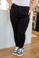 Reese Rhinestone Slim Fit Jeans in Black - Loving God