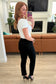 Reese Rhinestone Slim Fit Jeans in Black - Loving God