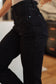 Reese Rhinestone Slim Fit Jeans in Black - Loving God