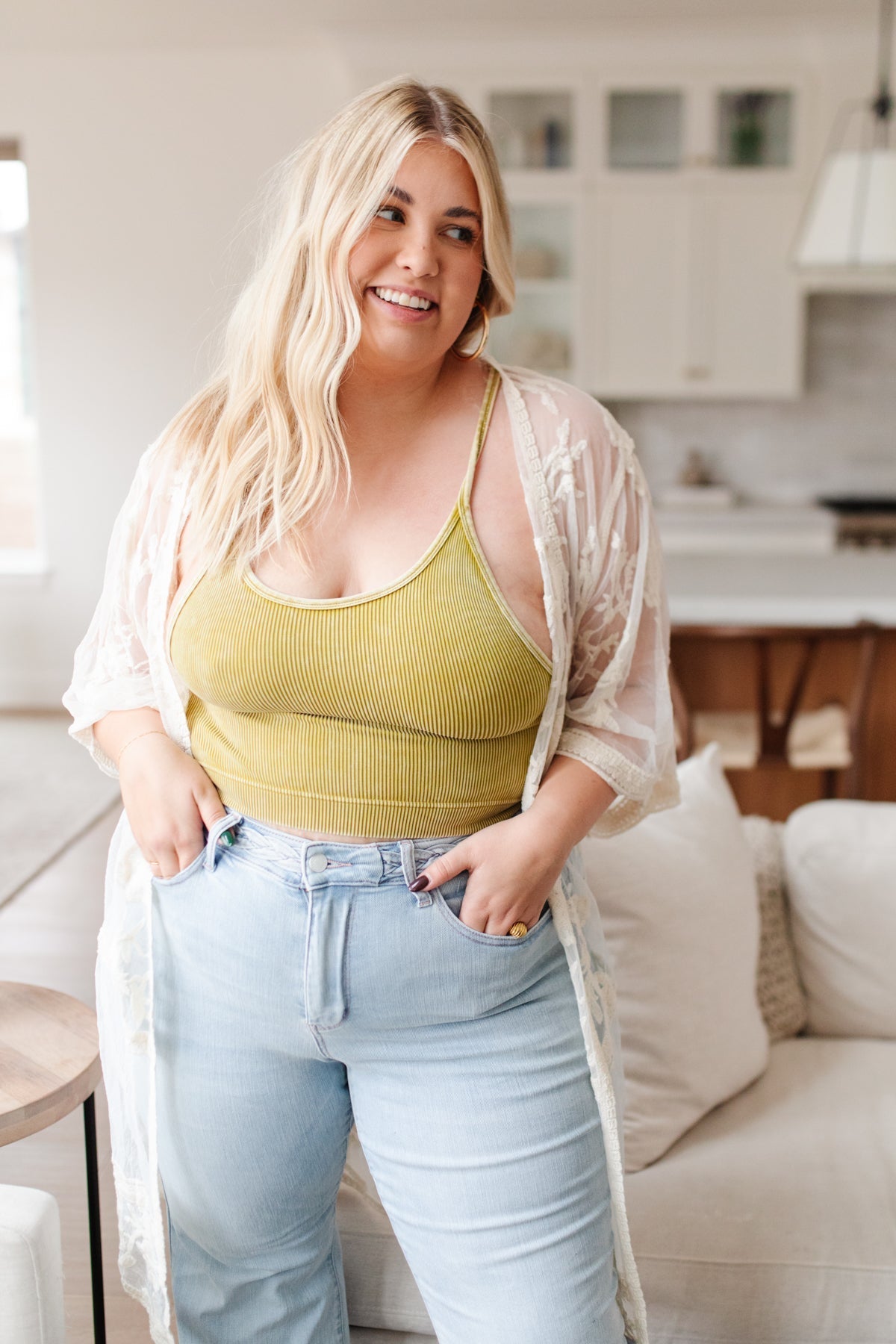 Rendezvous Crop Tank In Mustard - Loving God