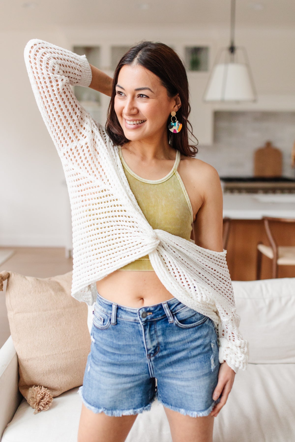 Rendezvous Crop Tank In Mustard - Loving God