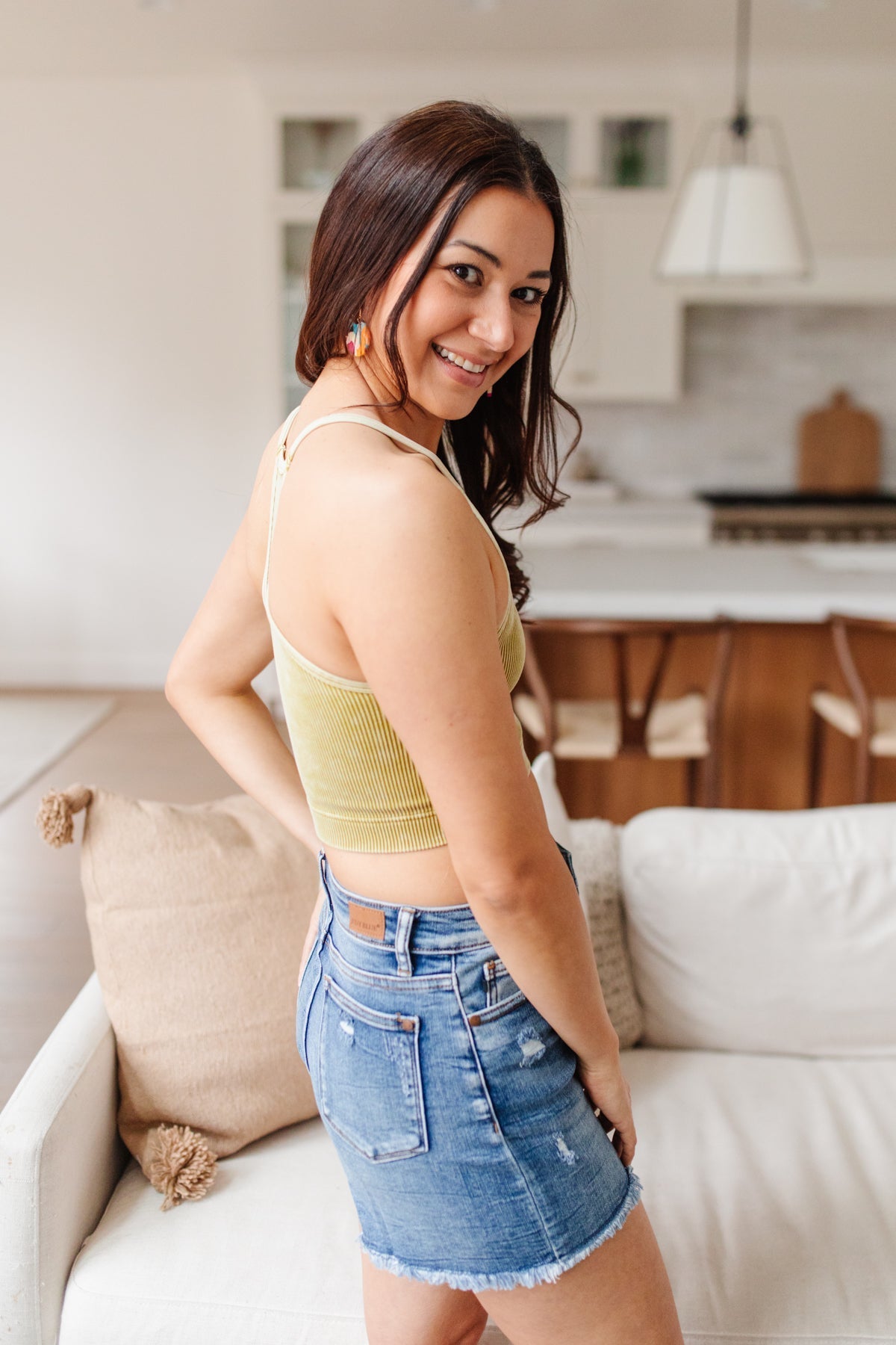 Rendezvous Crop Tank In Mustard - Loving God