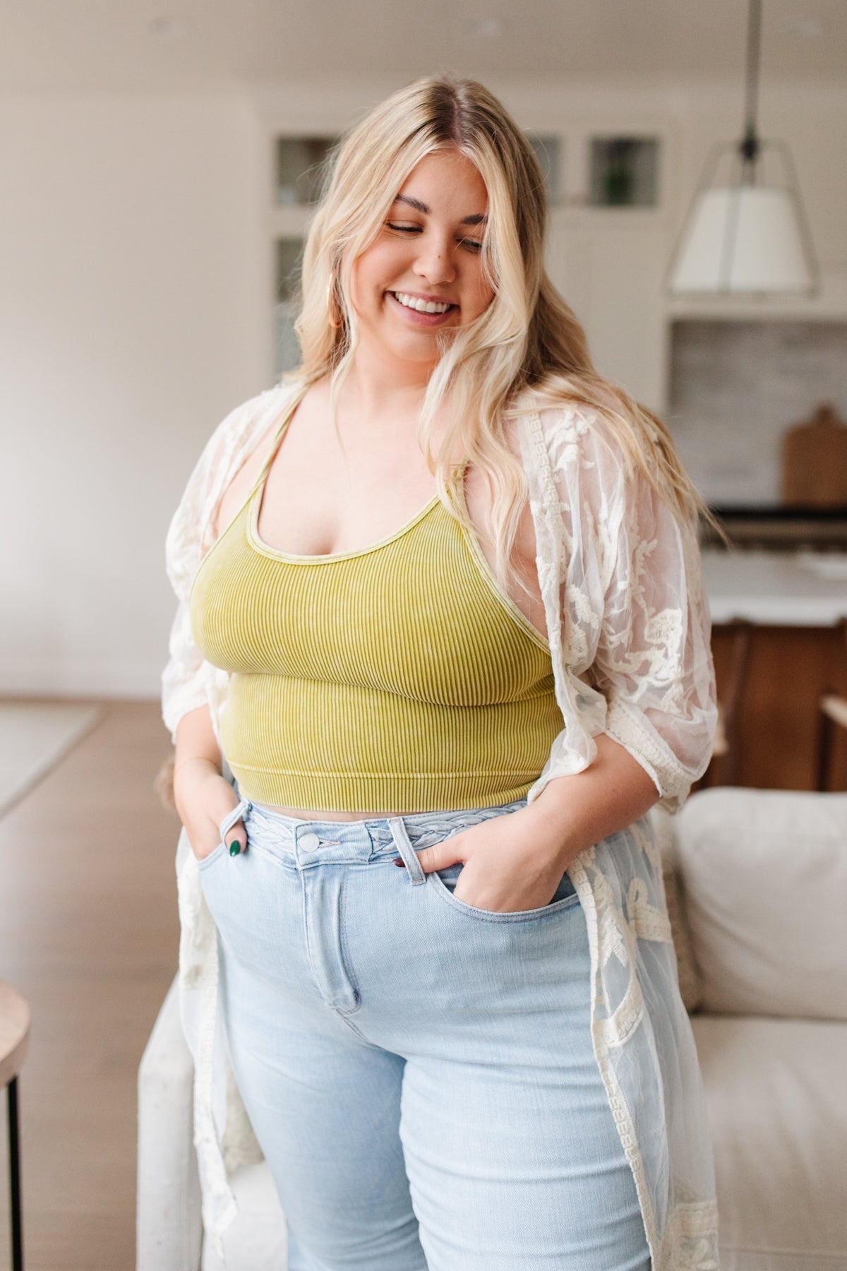 Rendezvous Crop Tank In Mustard - Loving God