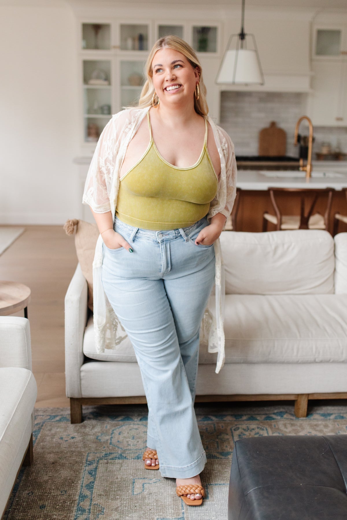 Rendezvous Crop Tank In Mustard - Loving God