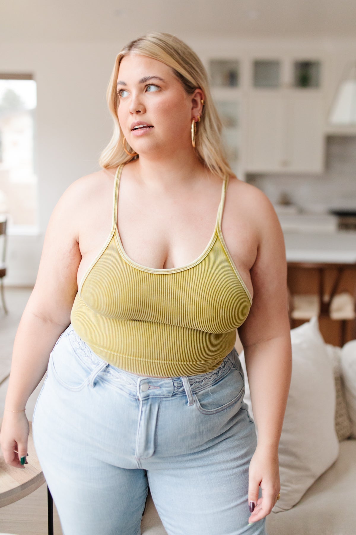 Rendezvous Crop Tank In Mustard - Loving God