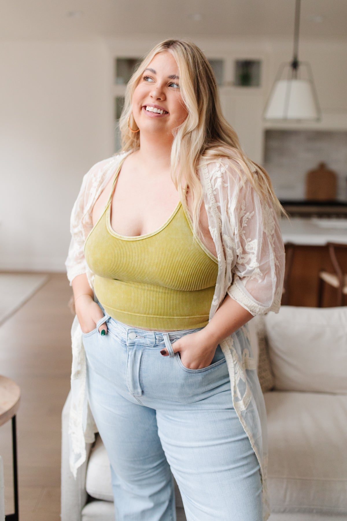 Rendezvous Crop Tank In Mustard - Loving God
