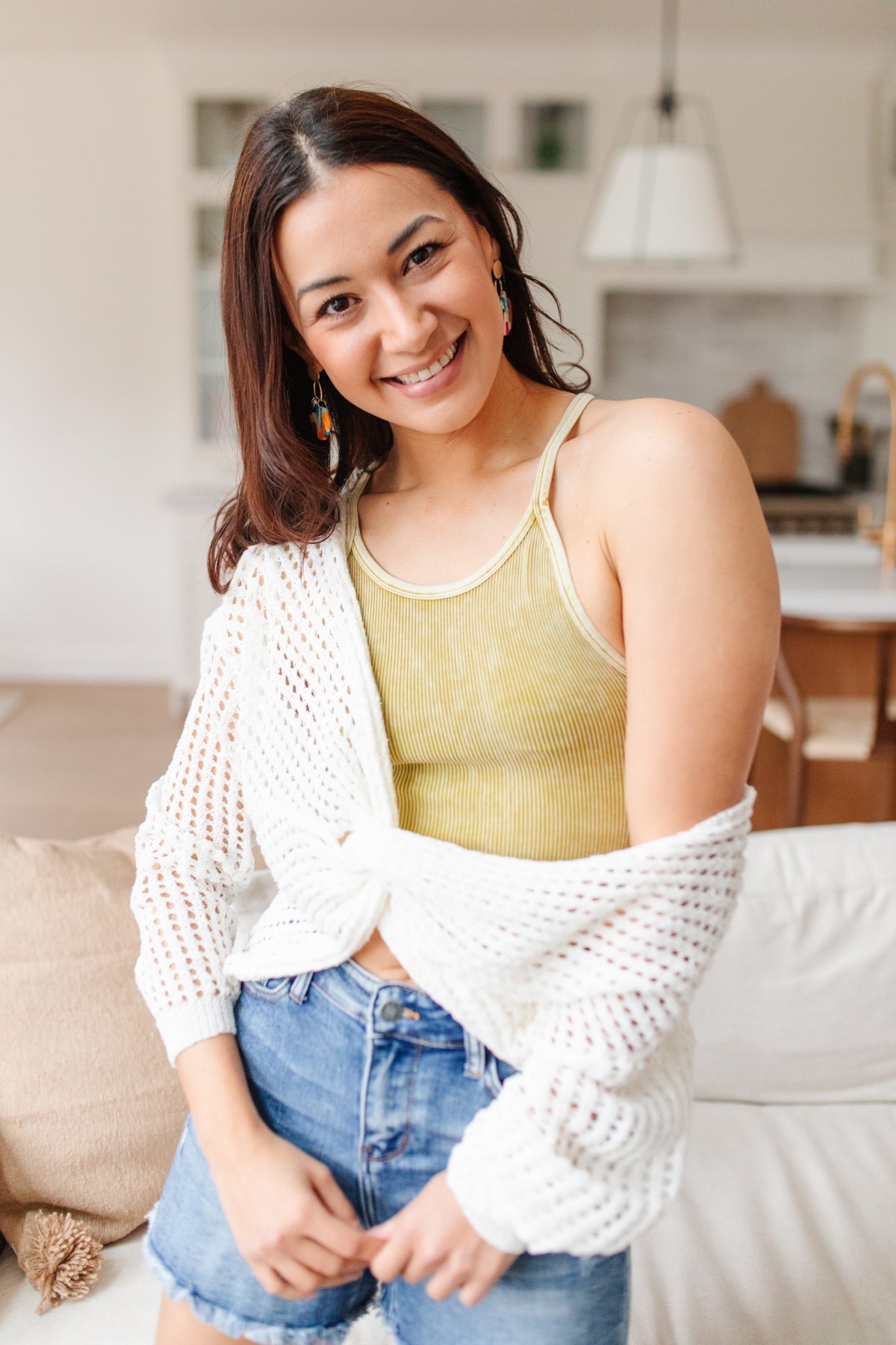 Rendezvous Crop Tank In Mustard - Loving God